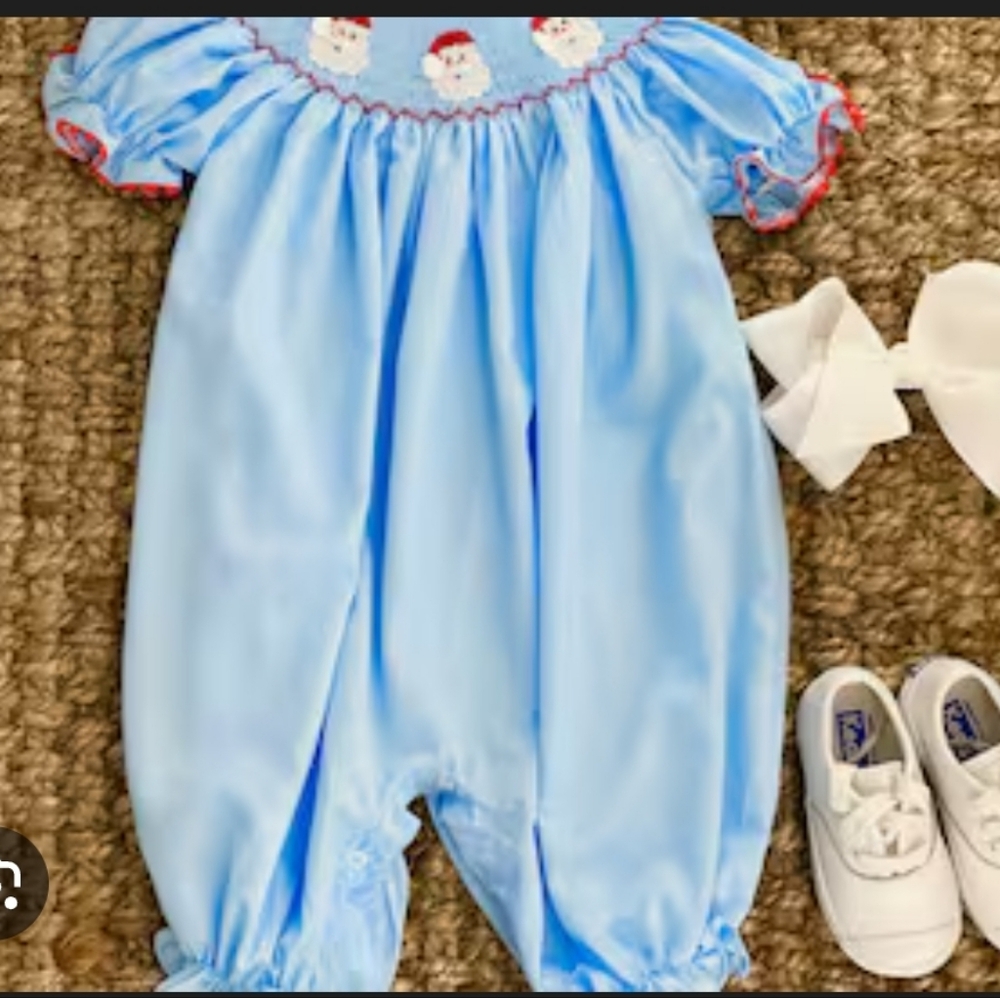 Charming Blue Santa Kids Bodysuit
